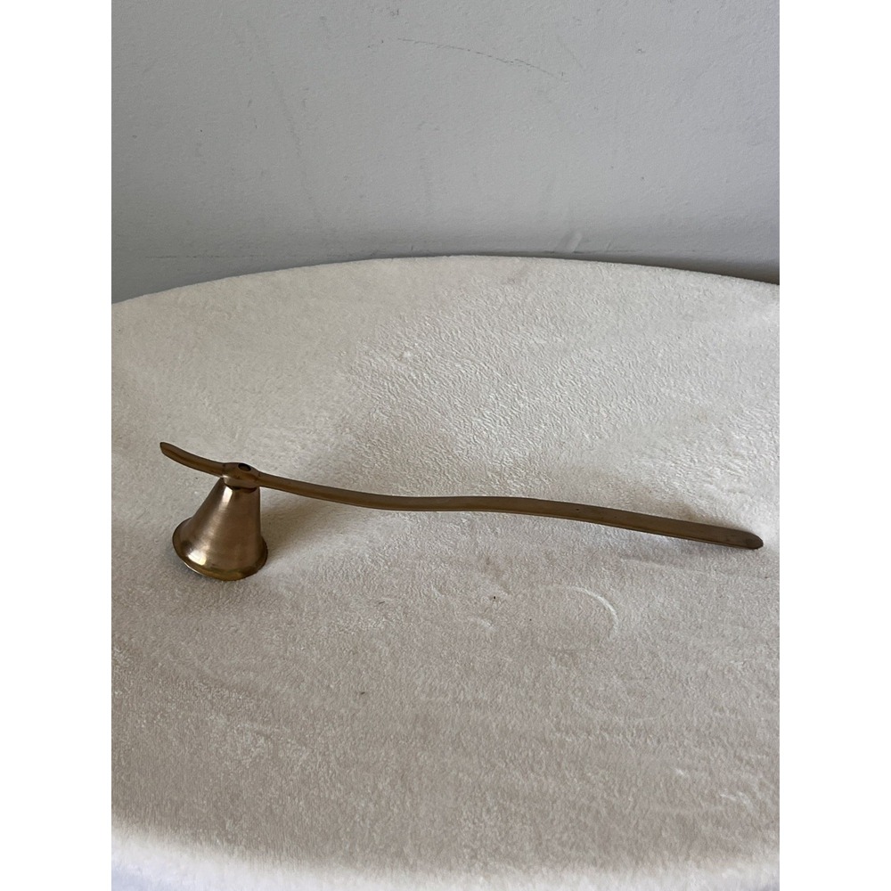 Vintage Brass Candle Snuffer Shelf Styling Decor 10" Long